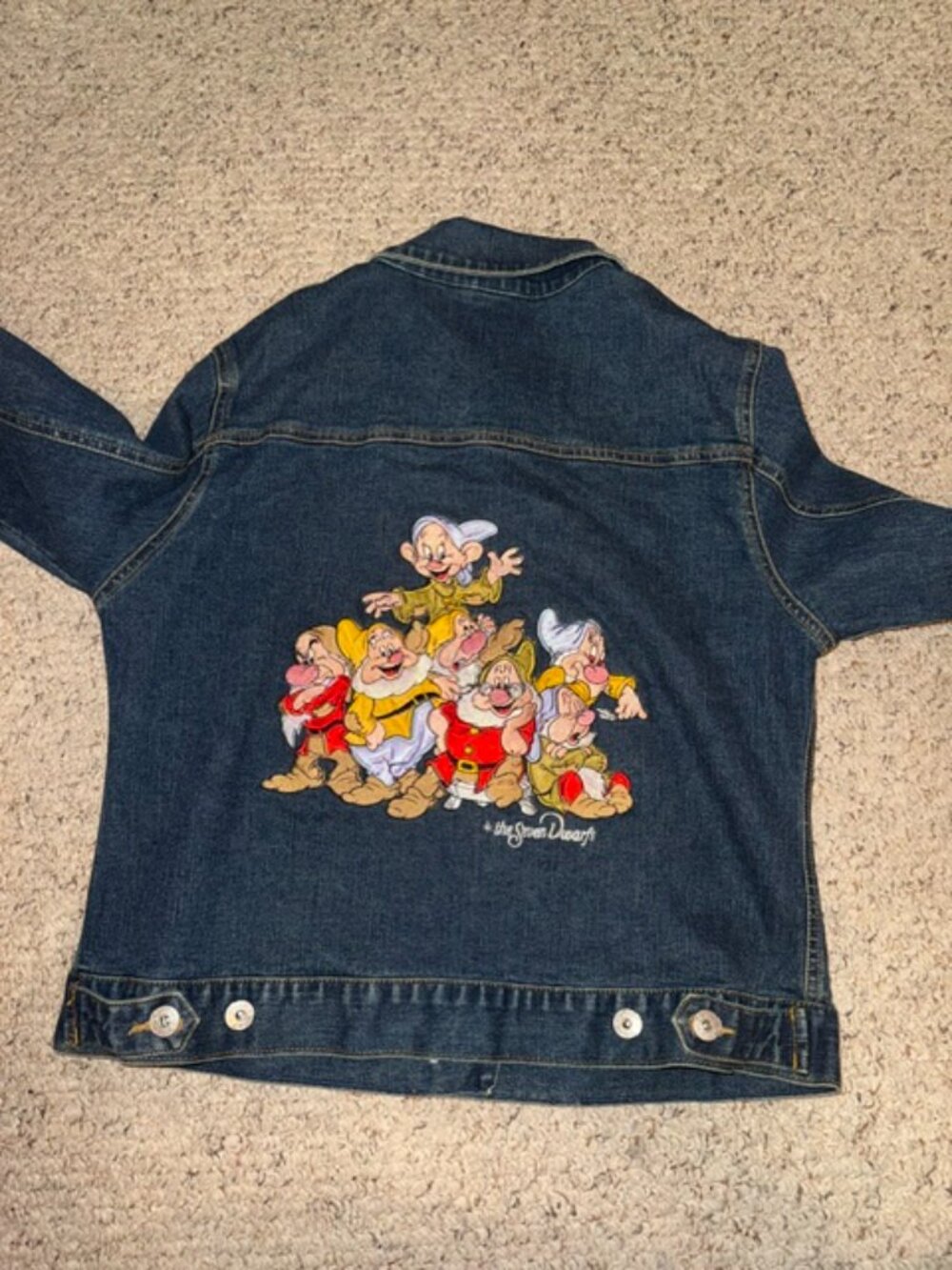 Vintage 1990s Disney Store "The Seven Dwarfs" Embroidered Denim Jacket